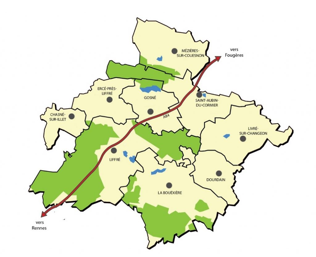 Carte territoire de Liffré-Cormier Communauté
